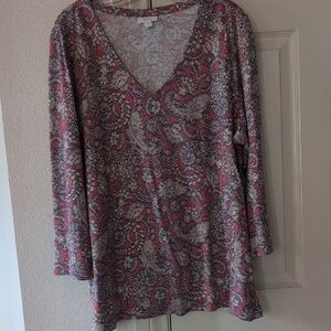 Purejill XLtall, V-neck, 3/4 Sleeves Top